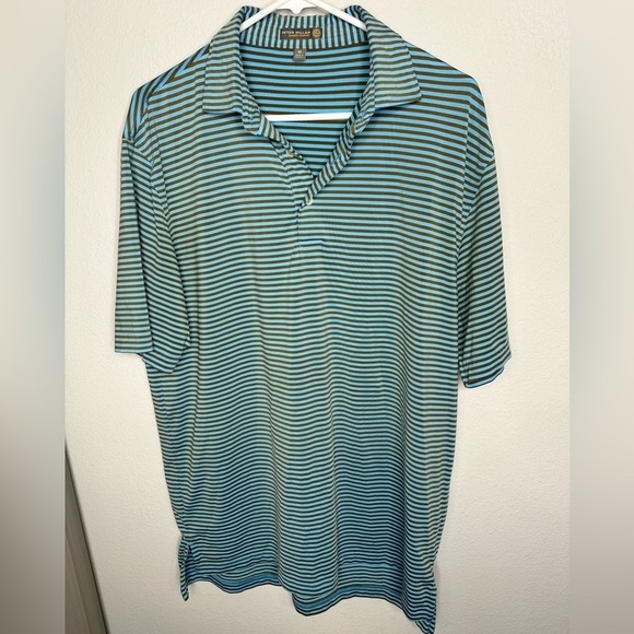 Peter Millar Summer Comfort Striped Polo Size Medium - Picture 1 of 4